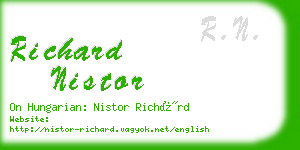 richard nistor business card